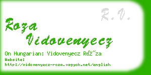 roza vidovenyecz business card